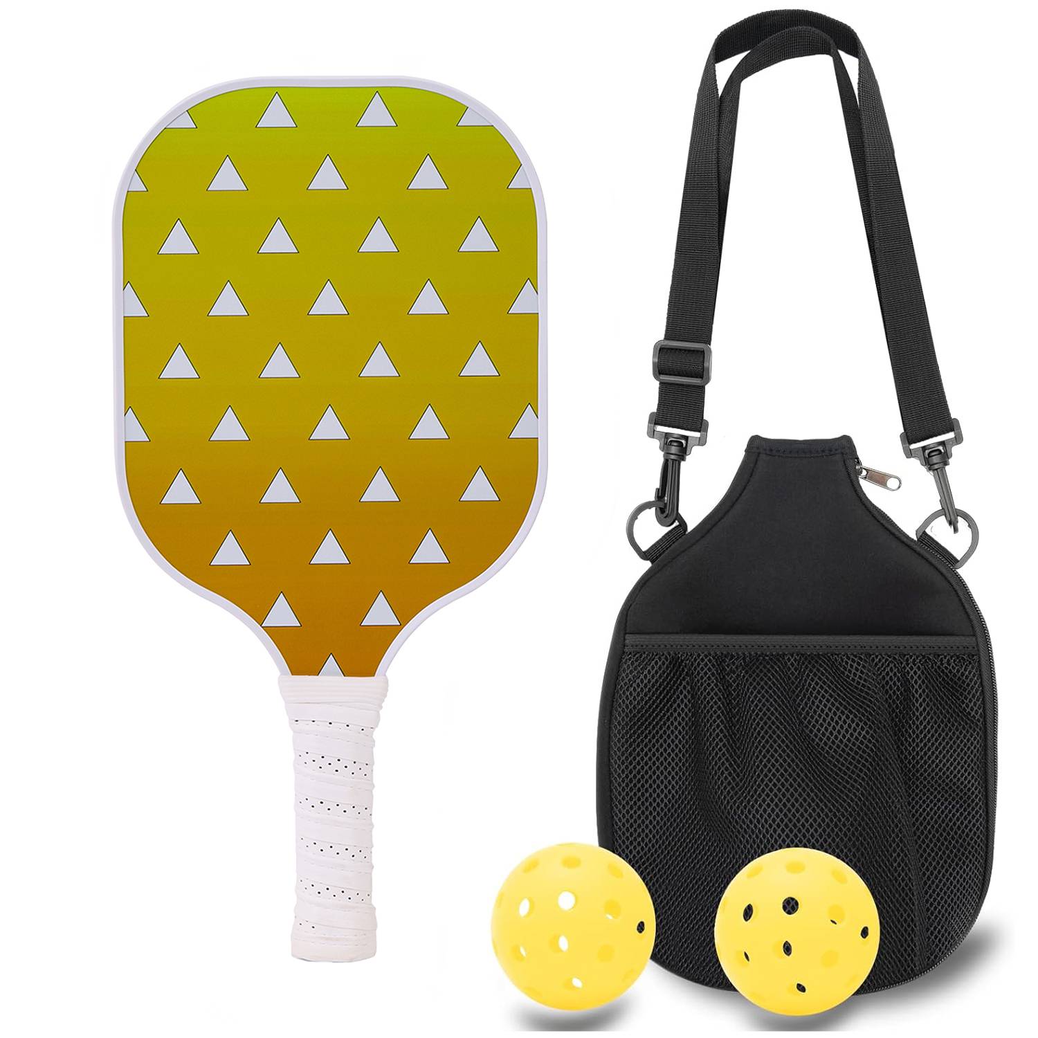 Carbon fiber [Sunset Yellow] Single+single -shot backpack+2 40 -hole outdoor balls